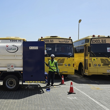 Educational institution fleet diesel fueling services of Gofuel